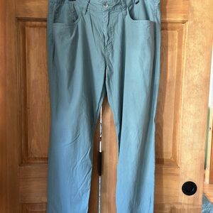 TravisMathew Pants Mens 36x32 Balsam Green Tencel Blend Golf Chino Slim